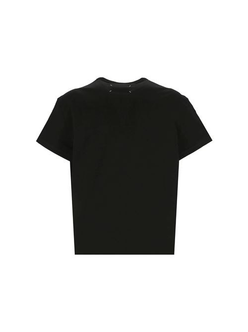 T-shirt girocollo con logo rovesciato in cotone nero Maison Margiela | S30GC0701S22816900